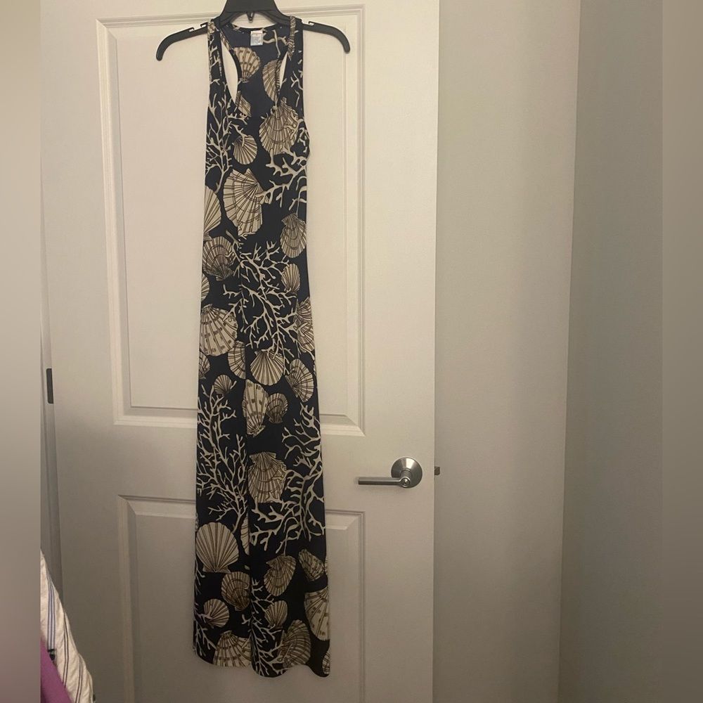 NWOT Zulily Navy & Ivory Shell Maxi Dress - Picture 3 of 4
